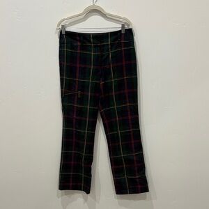 Tommy Hilfiger Green Plaid Trousers with Yellow Stripe